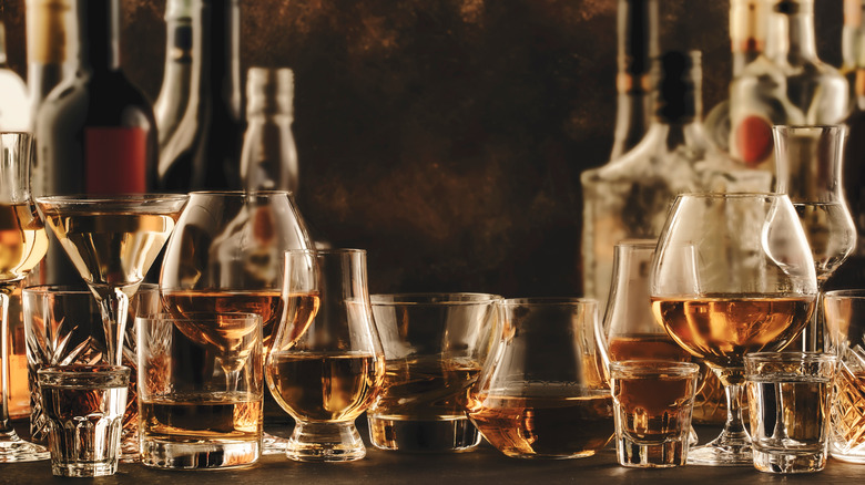 Glasses of liquor