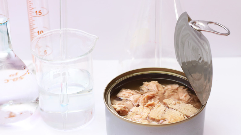 canned tuna in laboratory