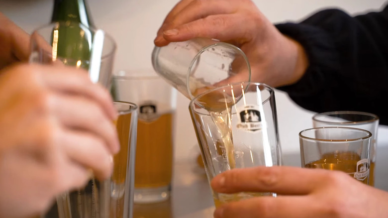 Beers being blended
