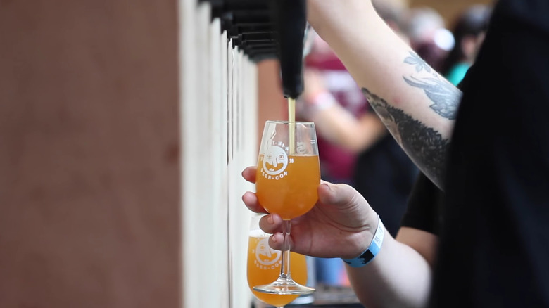 Beer being poured