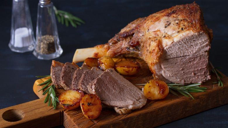 Roast lamb and potatoes