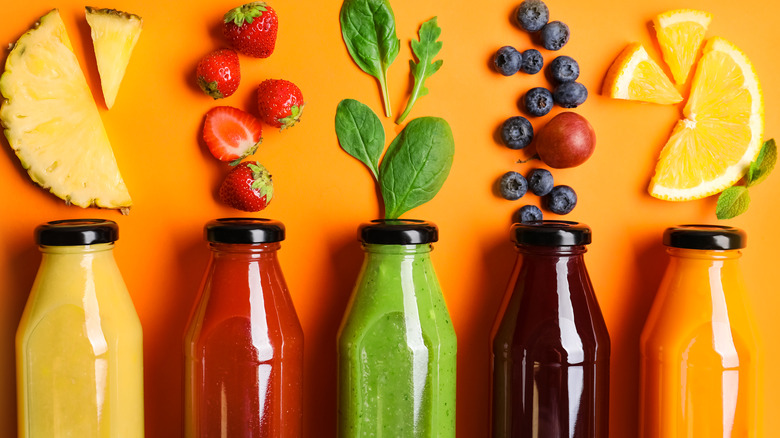 bottles of fruit juice