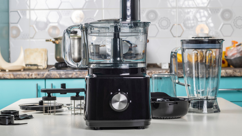 food processor on kitchen counter