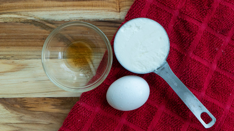 Baking ingredients on table