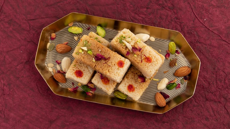 Slices of decorative burfi