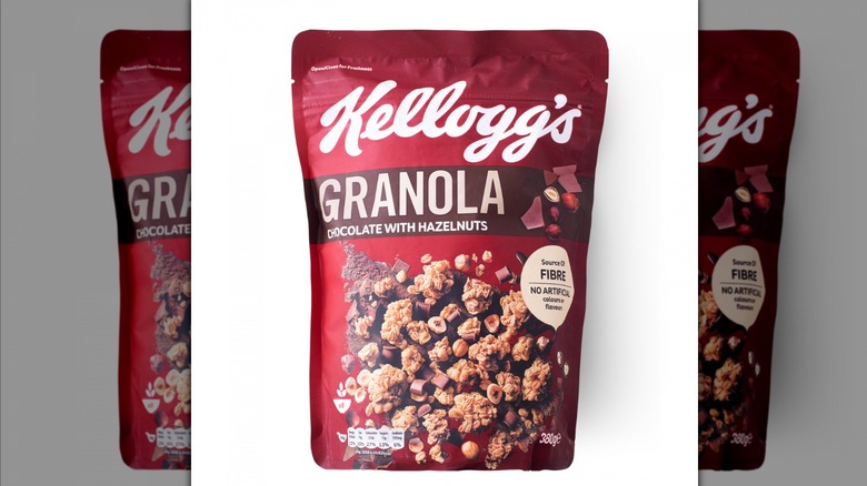bag containing Kellogg's chocolate granola