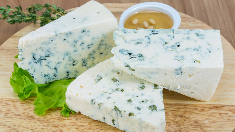 wedges of blue cheese