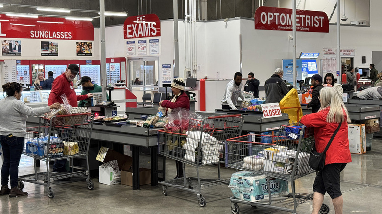 Check-out register area inside of Costco
