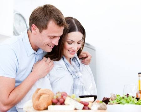 Cooking in the kitchen