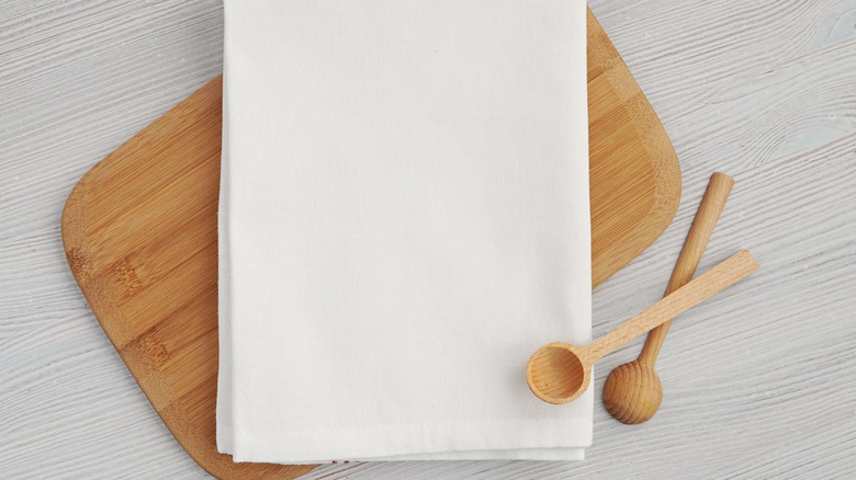 Kitchen cloth on board