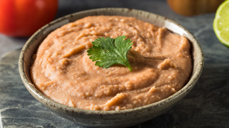 Bowl of refried beans