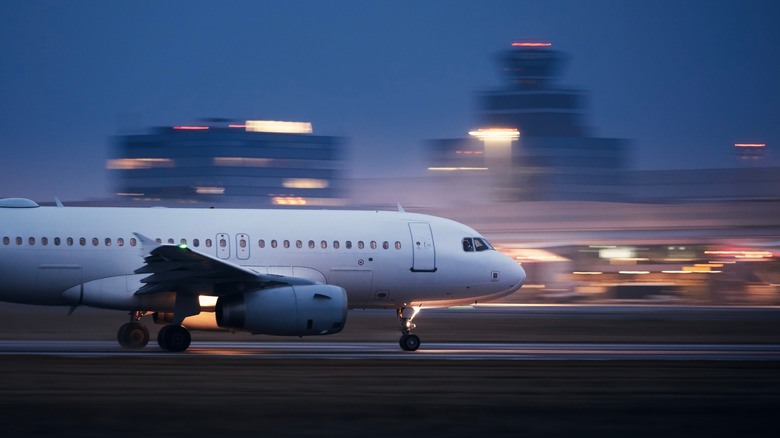 Airplane during takeoff 