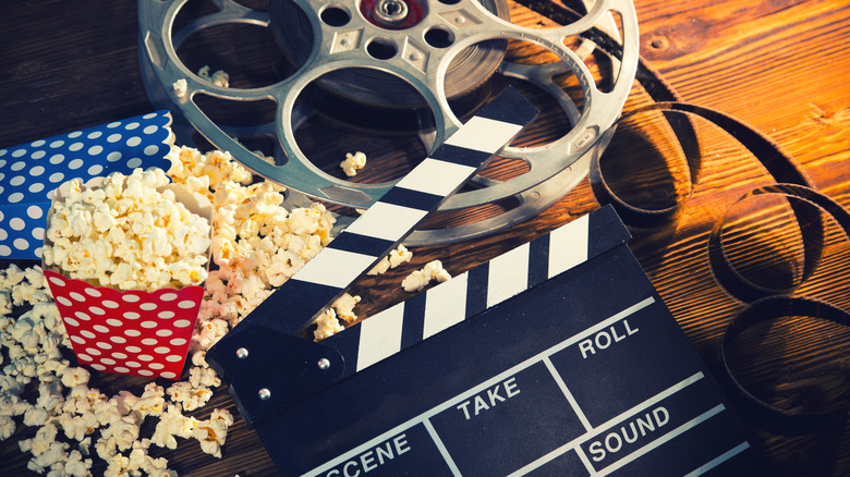 Popcorn with movie reel