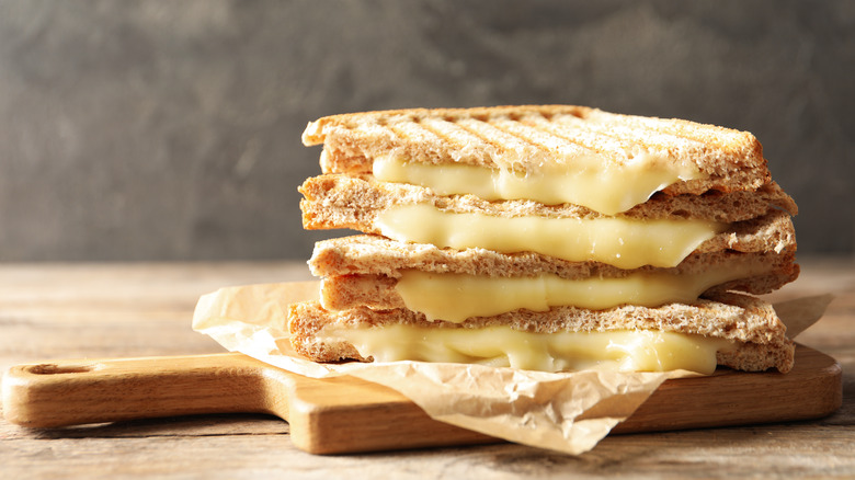 stacked grilled cheese sandwiches
