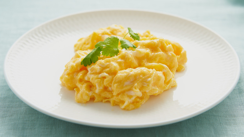 Plate of scrambled eggs