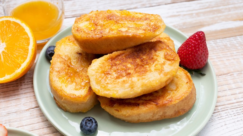 Plate of orange French toast