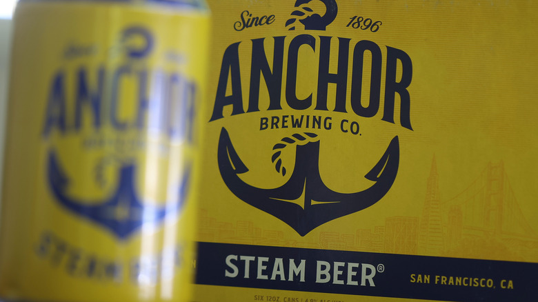 closeup of anchor steam beer