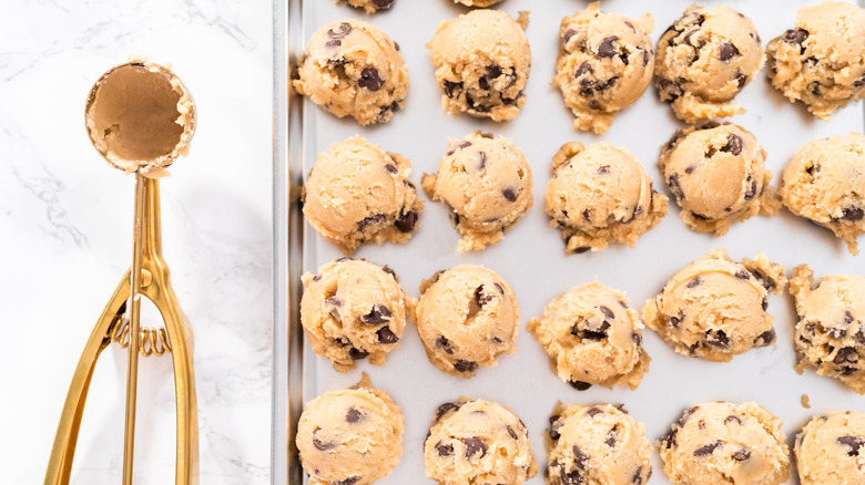 cookies portioned with disher