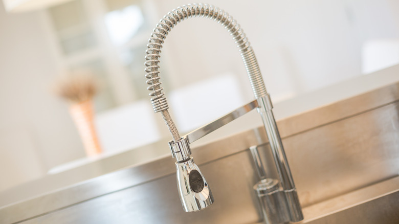 A sink with a spiral tap