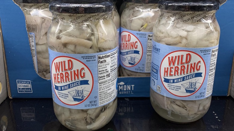 jarred herring  in wine sauce