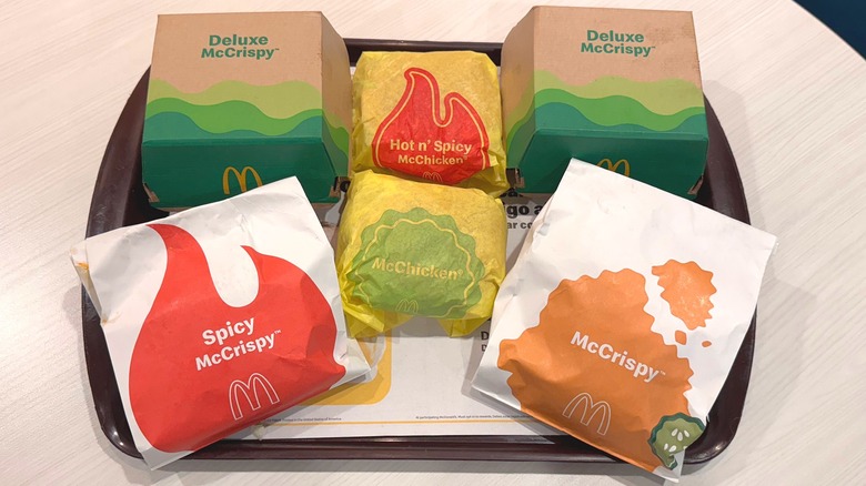 Various McDonald's chicken sandwiches