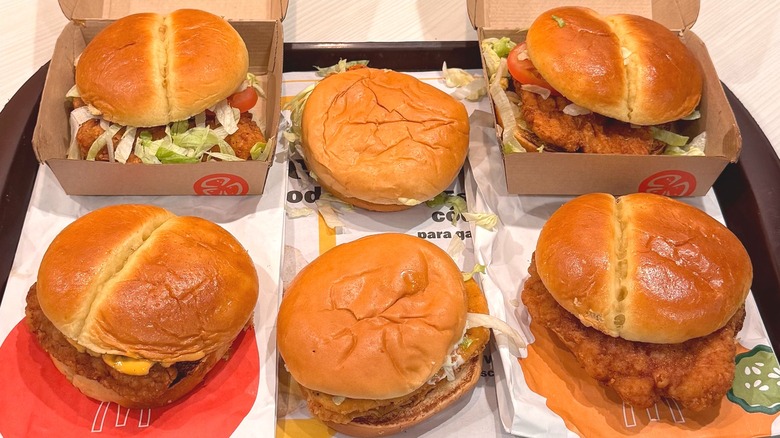 Various McDonald's chicken sandwiches