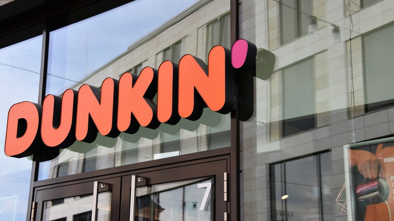 Dunkin' coffee shop sign