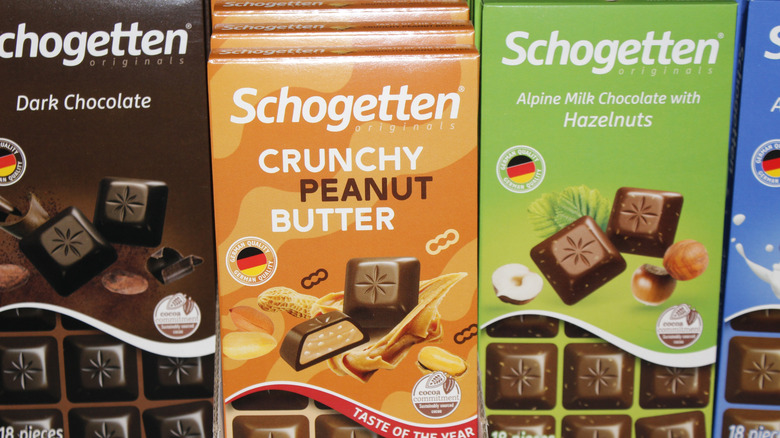 Close-up image of some Aldi chocolate bars