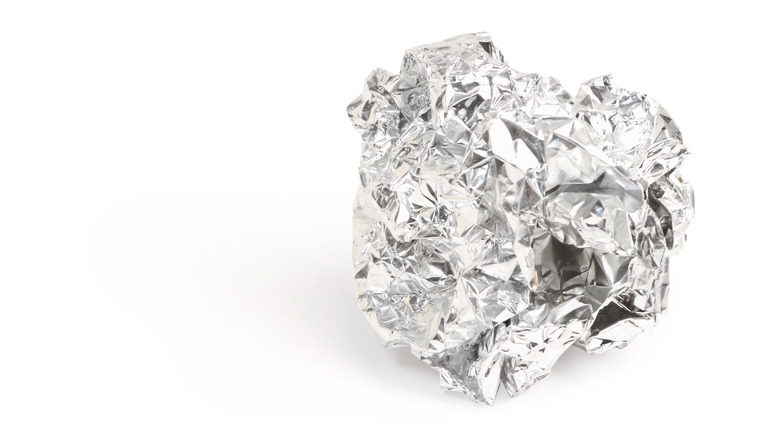 Crumpled piece of aluminum foil