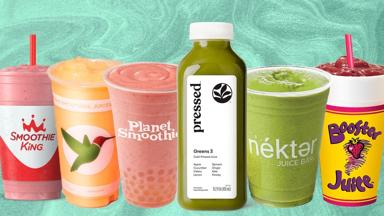 various smoothies from chains