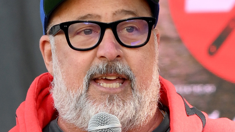 Andrew Zimmern at the microphone