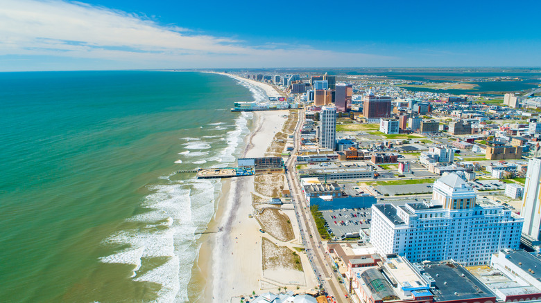 Atlantic City boardwalk aerial view