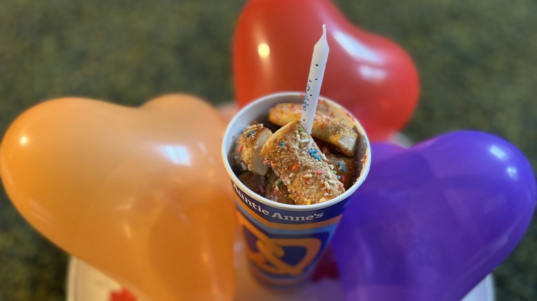pretzel nuggets with candle