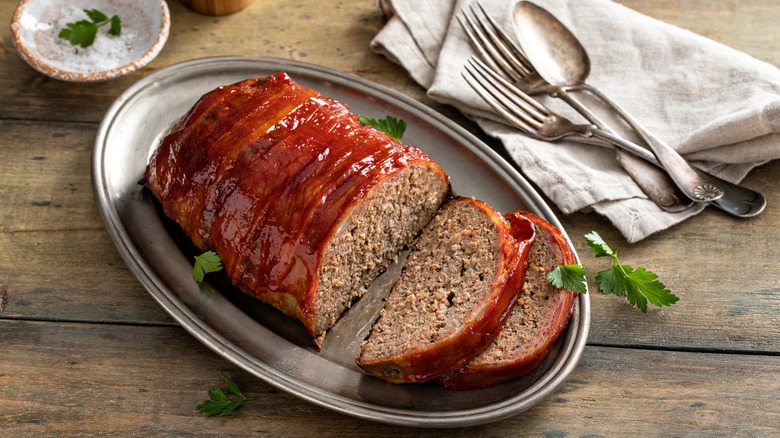 meatloaf on a serving plate