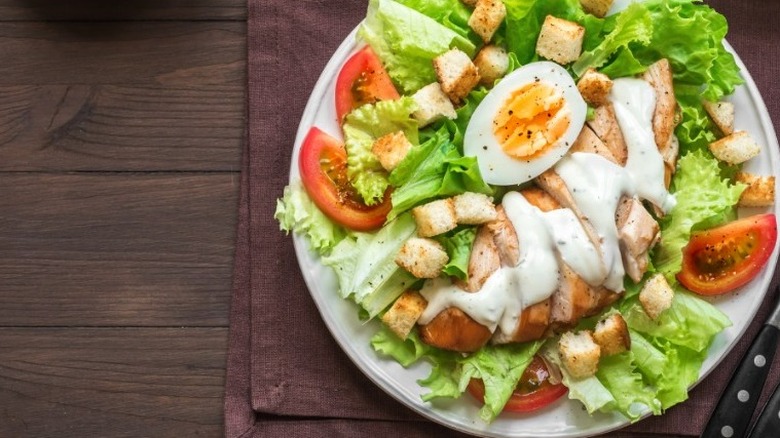 Caesar salad with extra toppings