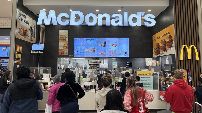 McDonald's customers in line