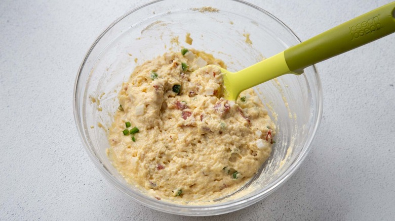 hush puppies batter with bacon and jalapeño