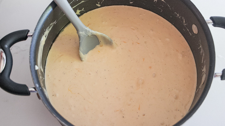 cheese sauce in pot