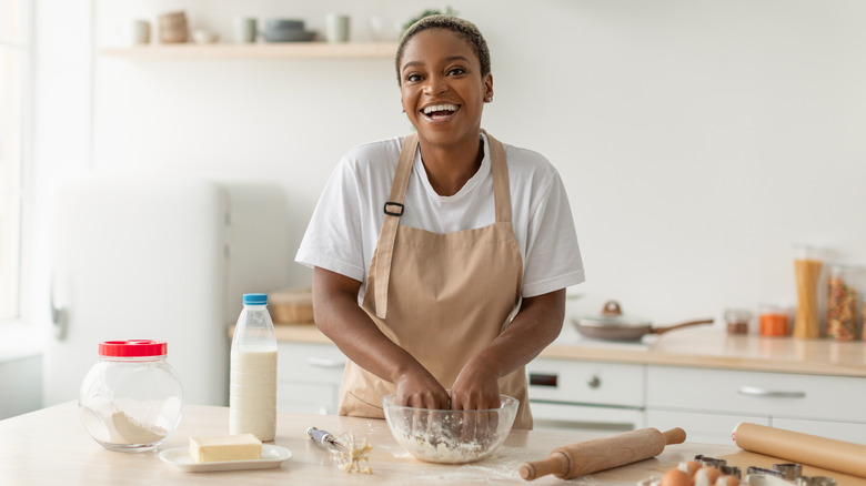 woman baking in kitchen