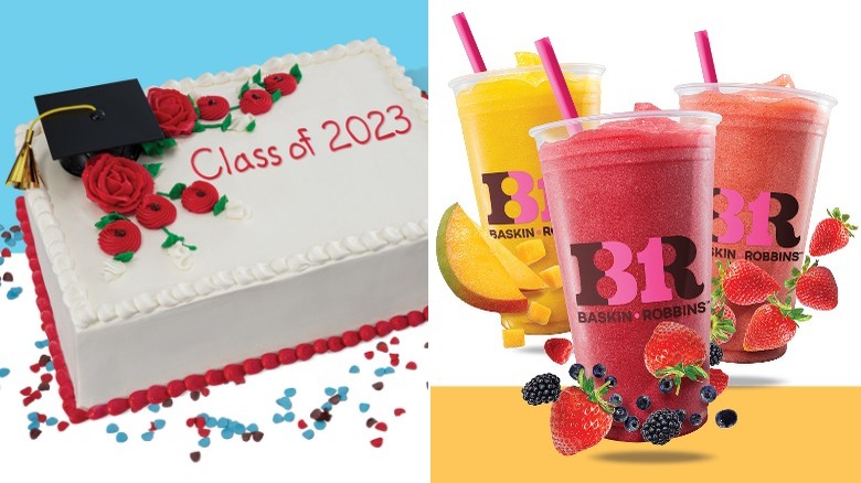 Baskin Robbins cake and smoothies