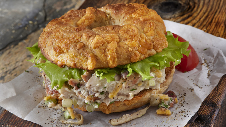 Chicken salad croissant sandwich