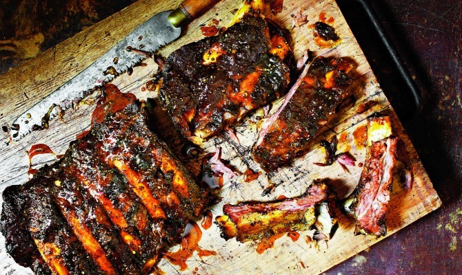 Beef Ribs with Sorghum Glaze
