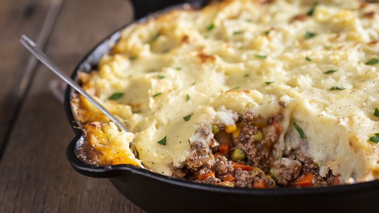 shepherd's pie with scoop removed