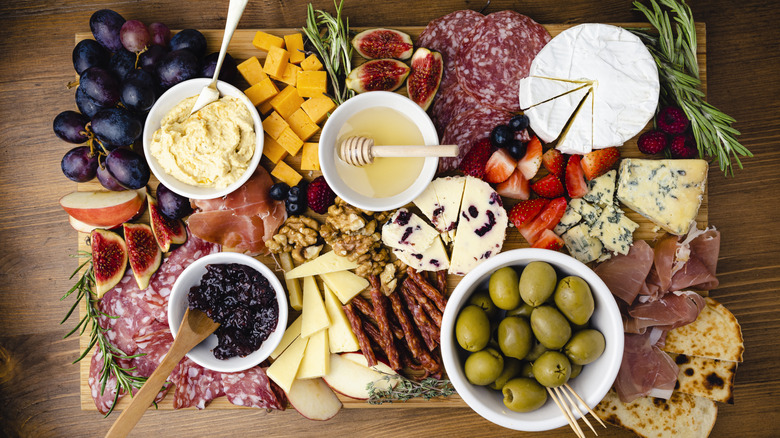 Overview of charcuterie board