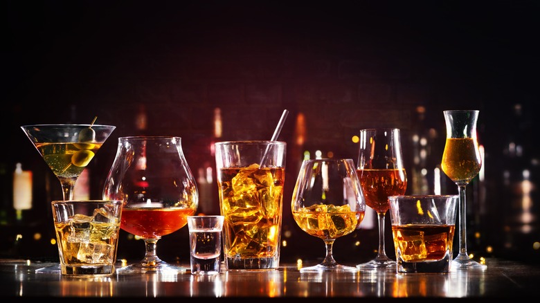 Glasses of liquor 