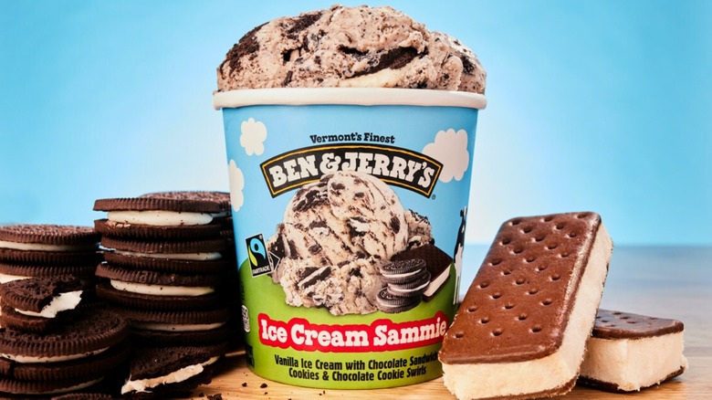Carton of Ben & Jerry's Ice Cream Sammie 