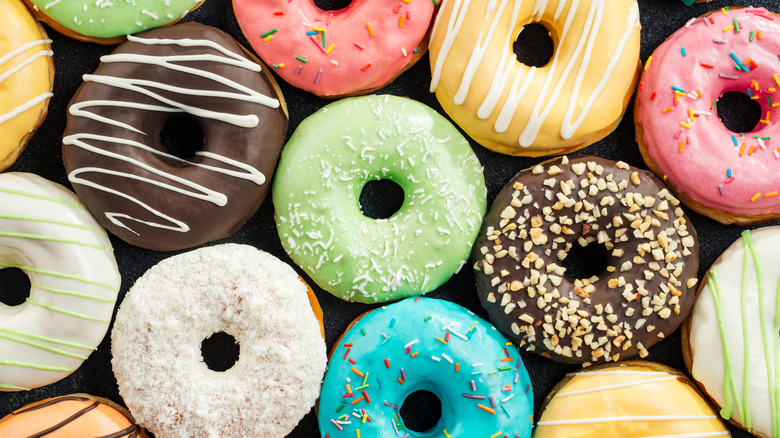 Assorted donut flavors