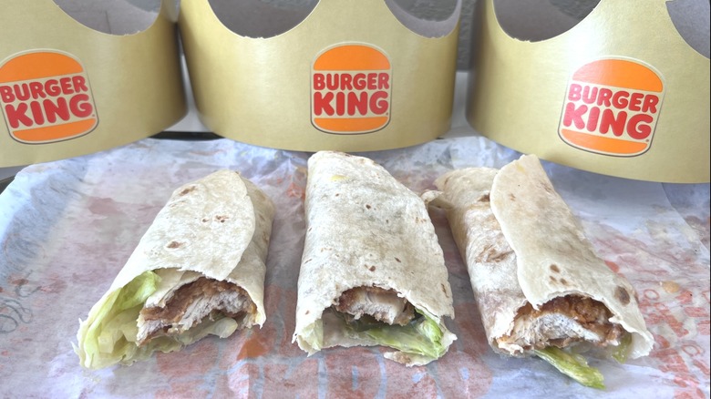 three BK Royal Crispy Wraps