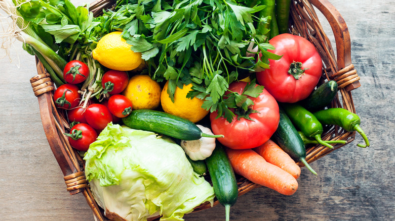 Vegetable variety in basket