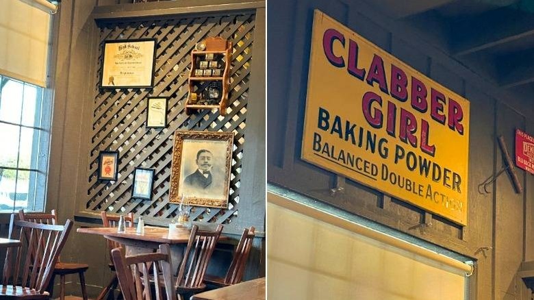 Side by side images of Cracker Barrel interior decor